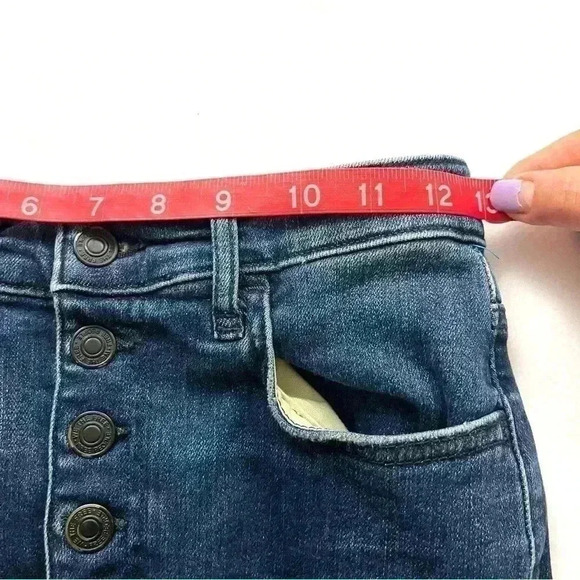 Free People Button Fly Sabrina Distressed High Waist Skinny Jeans Size 28 - Picture 13 of 16